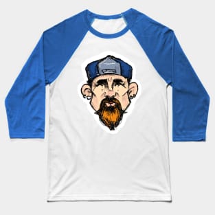 bearded redhead man in cap with earrings Baseball T-Shirt